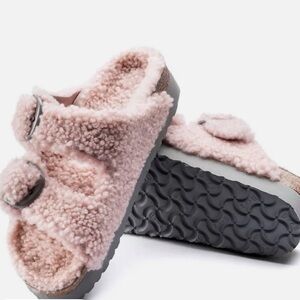 Women's Arizona Big Buckle Pap Teddy Sandal In Crystal Rose